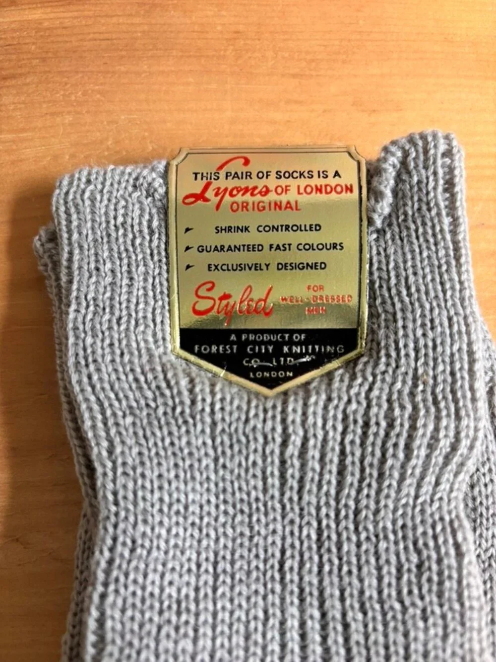 NOS Lyons of London cable knit socks hose Scottish socks wool